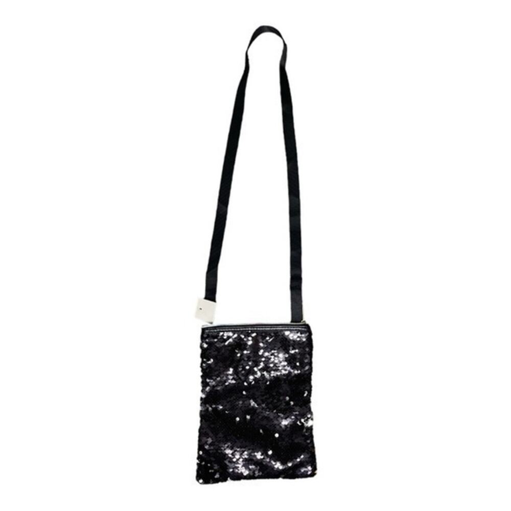 Sequin Crossbody Purse black silver bag retro 90s Y2K NWT